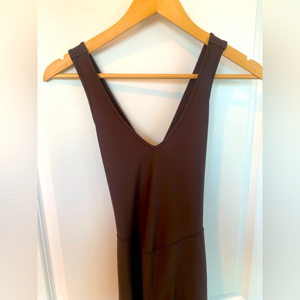 Sleek Brown V-Neck one piece jumpsuit